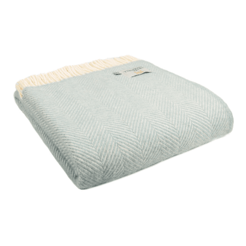 Image showing the Fishbone Throw, 150 x 183cm, Duck Egg product.