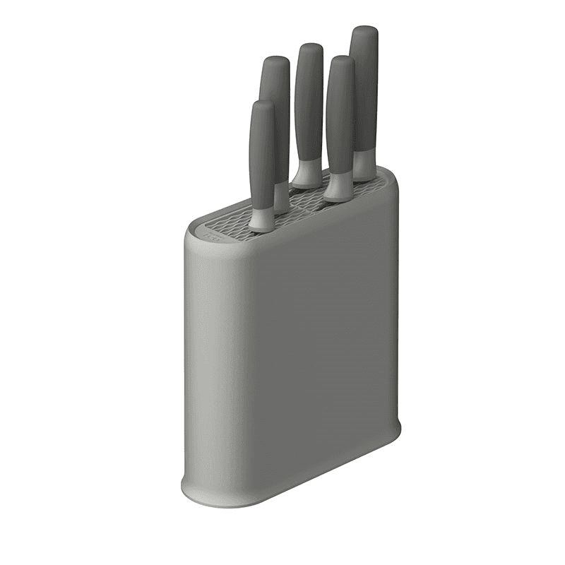 Leo Balance 6 Piece Knife Block, Grey
