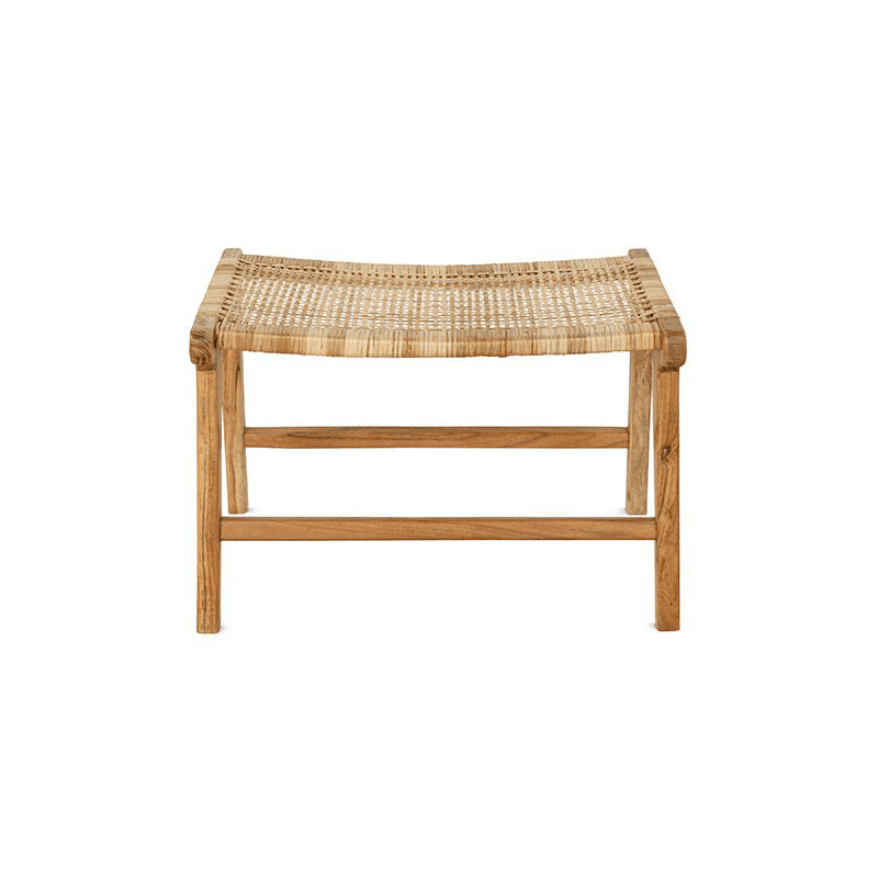 Madrisana Acacia & Rattan  Footstool, Natural