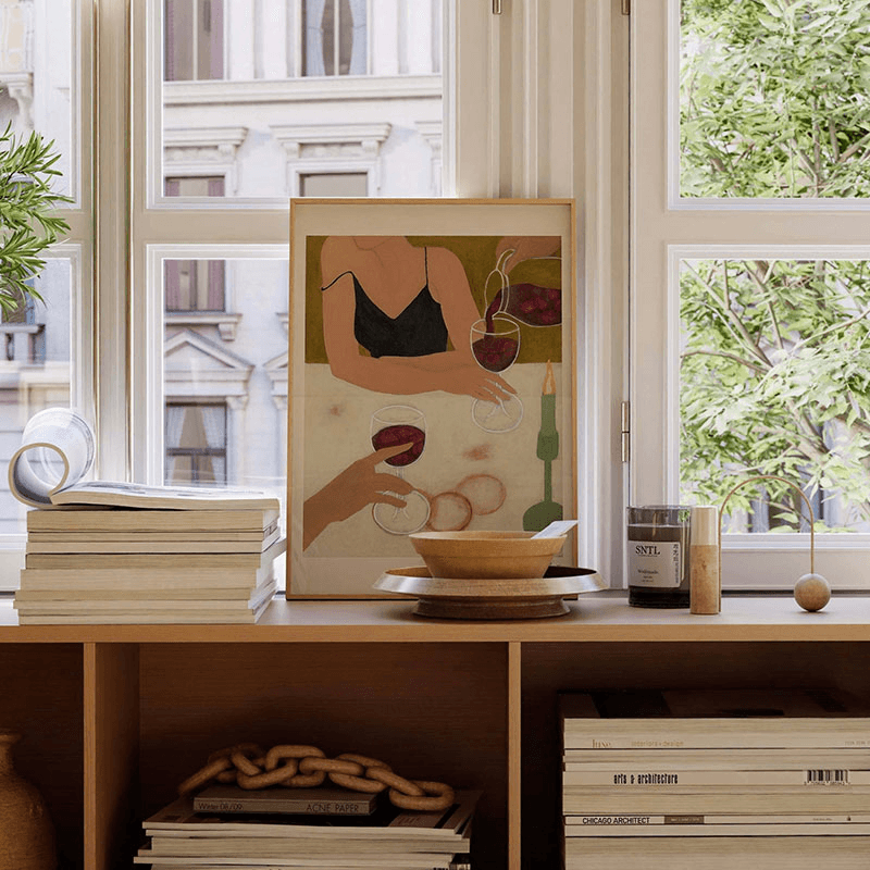 Carla Llanos Sangria Nights Print, 40 x 50cm, Multi