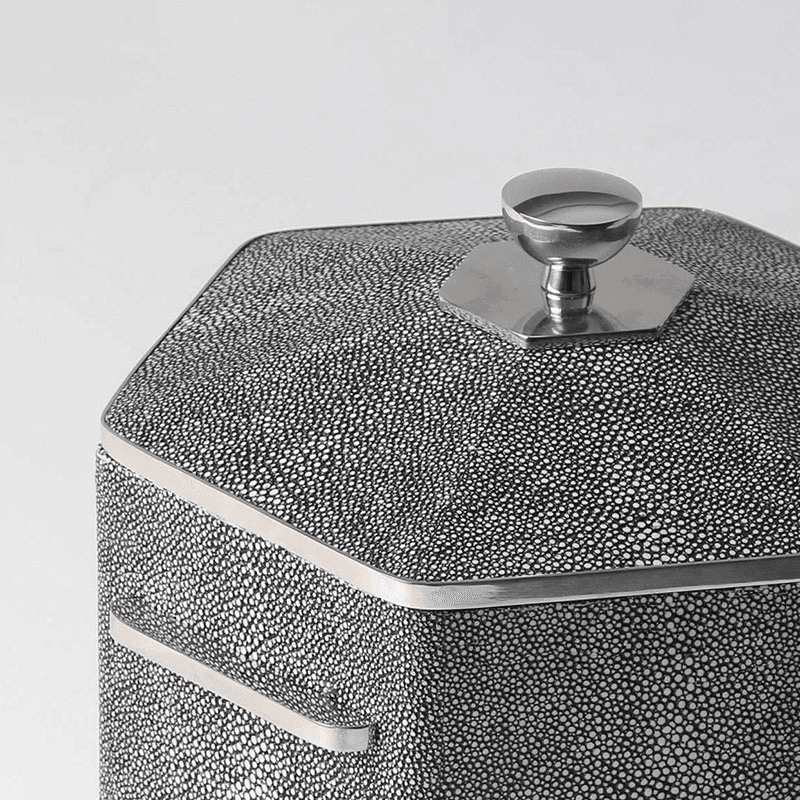Ice Bucket, Charcoal Shagreen