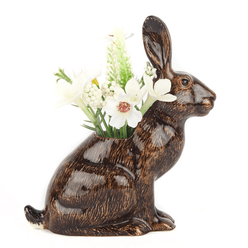 Hare Bud Vase, H11.5cm, Brown