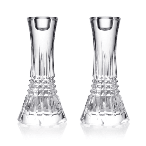 Image showing the Lismore Diamond Set of 2 Candlesticks, 18cm, Clear product.