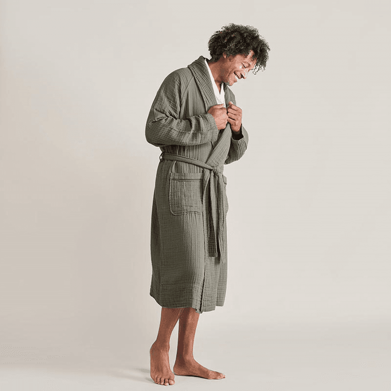 The Dream Cotton Robe, Medium, Moss