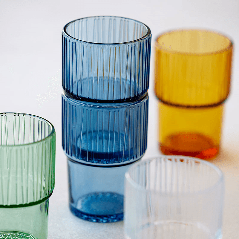 Kusintha Set of 4 Cafe Glasses, 380ml, Blue