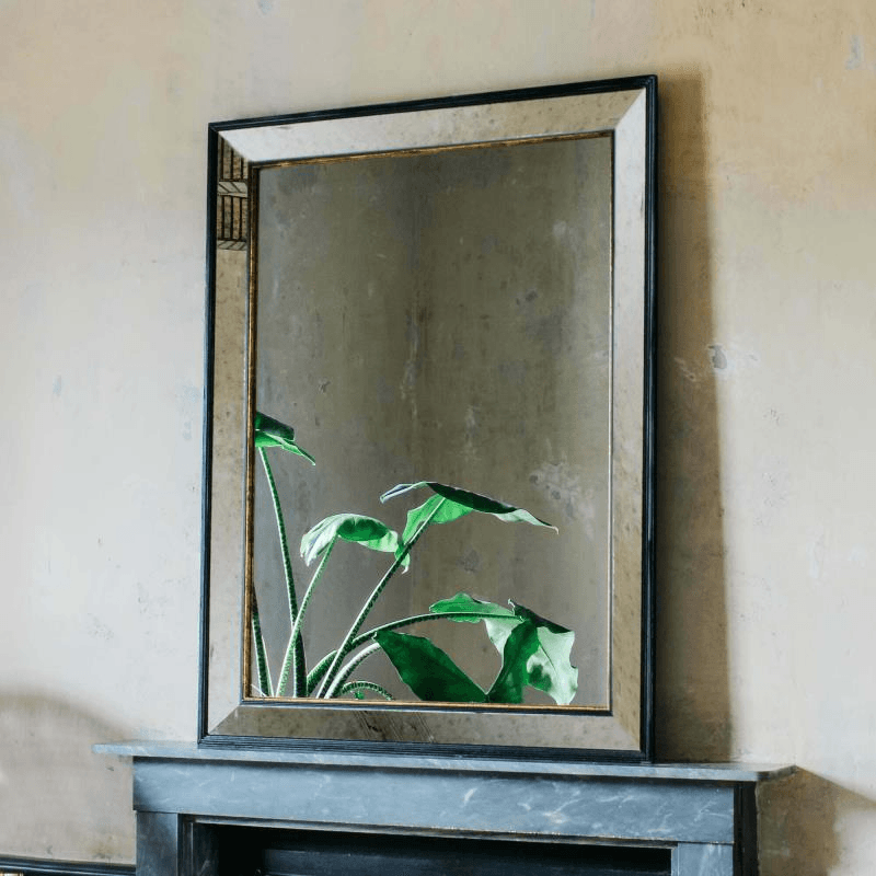 Phillipe Antiqued Mirror, H110 x W85cm, Black / Gold