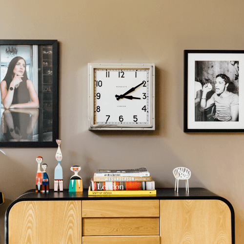 Image showing the Quad Wall clock, D40cm, Polished Chrome Steel product.