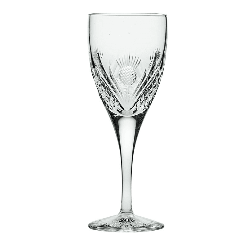Scottish Thistle Set of 2 Wine Glasses, 280ml, Clear