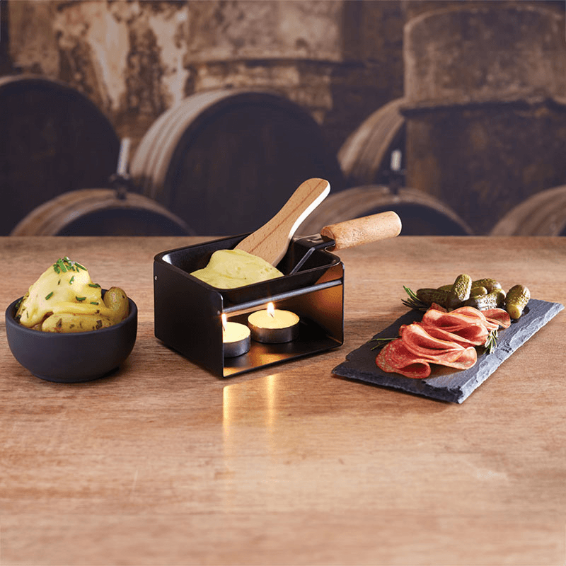 Individual serving raclette, 28 x 18 x 18cm, Black Wood