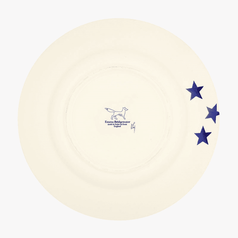 Blue Star Plate, D27cm, Cream
