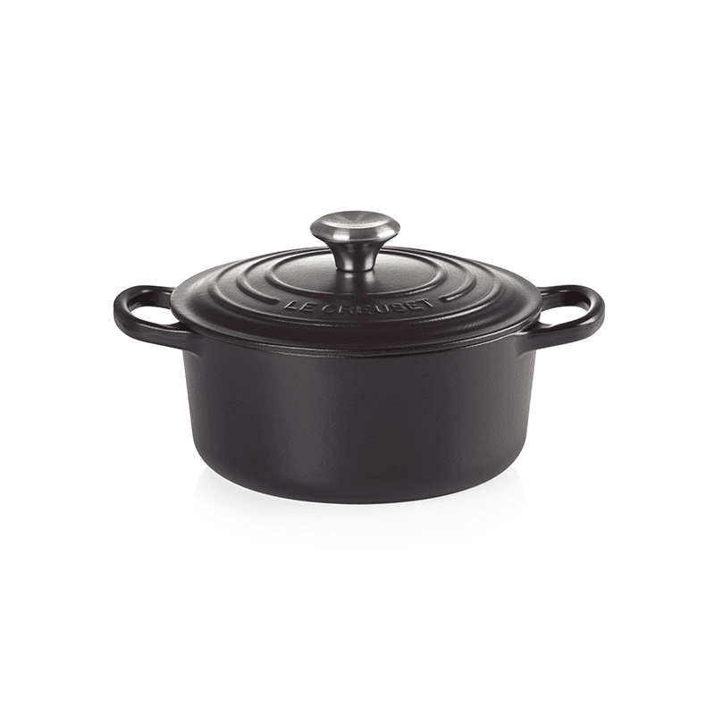 Signature Cast Iron Round casserole, 22cm - 3.3 litre, Satin Black