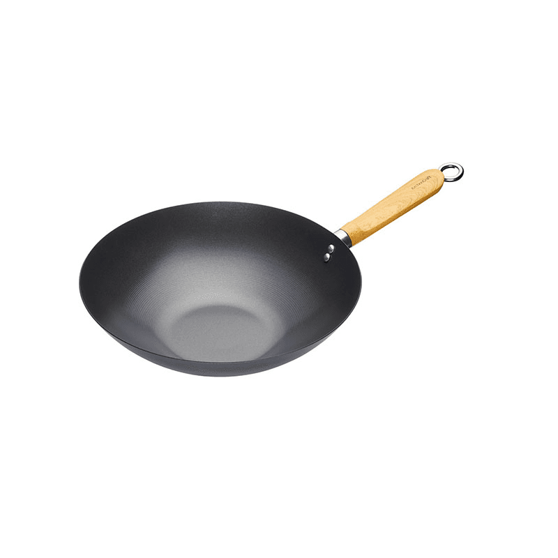 World of Flavours - Oriental Non-stick wok, Dia30cm, non-stick carbon steel with wooden handle
