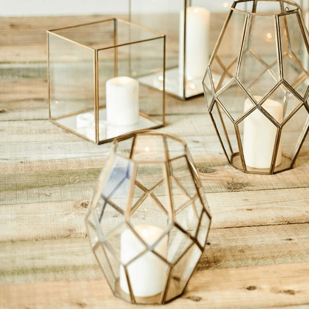 Mohani Lantern, H26cm, Antique Brass