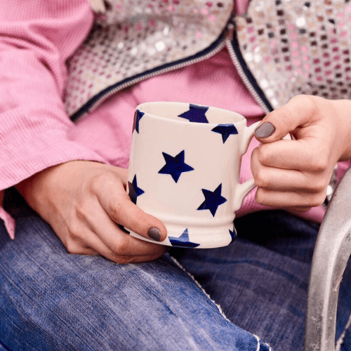 Image showing the Blue Star Mug, 300ml, Cream product.