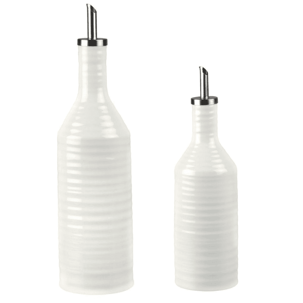 Oil & vinegar drizzler set, White