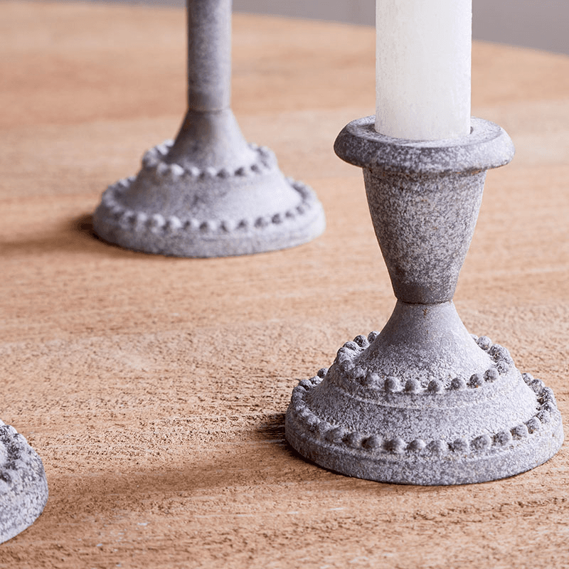 Moremi Candle Holders, H18cm, Aged Zinc