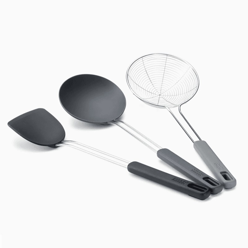 Nest Fusion 3 Piece Wok Utensil Set, Black
