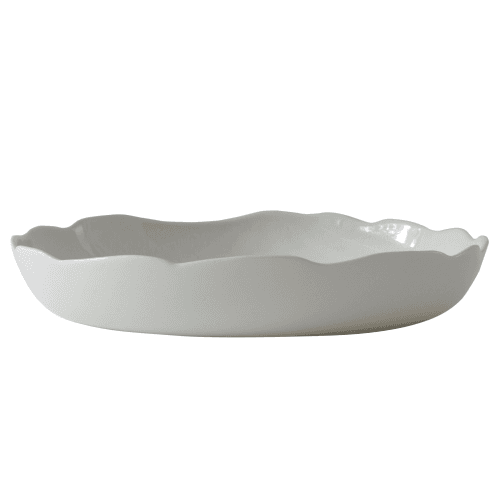Image showing the Plume Deep round dish, 27.5cm, White Pearl product.