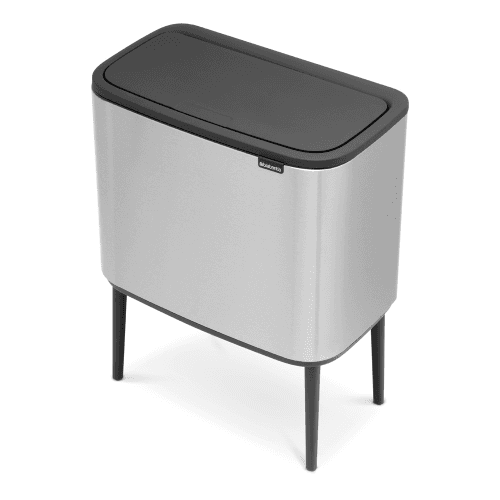 Image showing the Bo Recycling Bin with 2 Inner Buckets, 34L Matt Steel Fingerprint Proof product.