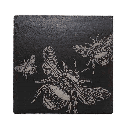 Image showing the Bee Slate Pot Stand, H25cm x W25cm, Black product.