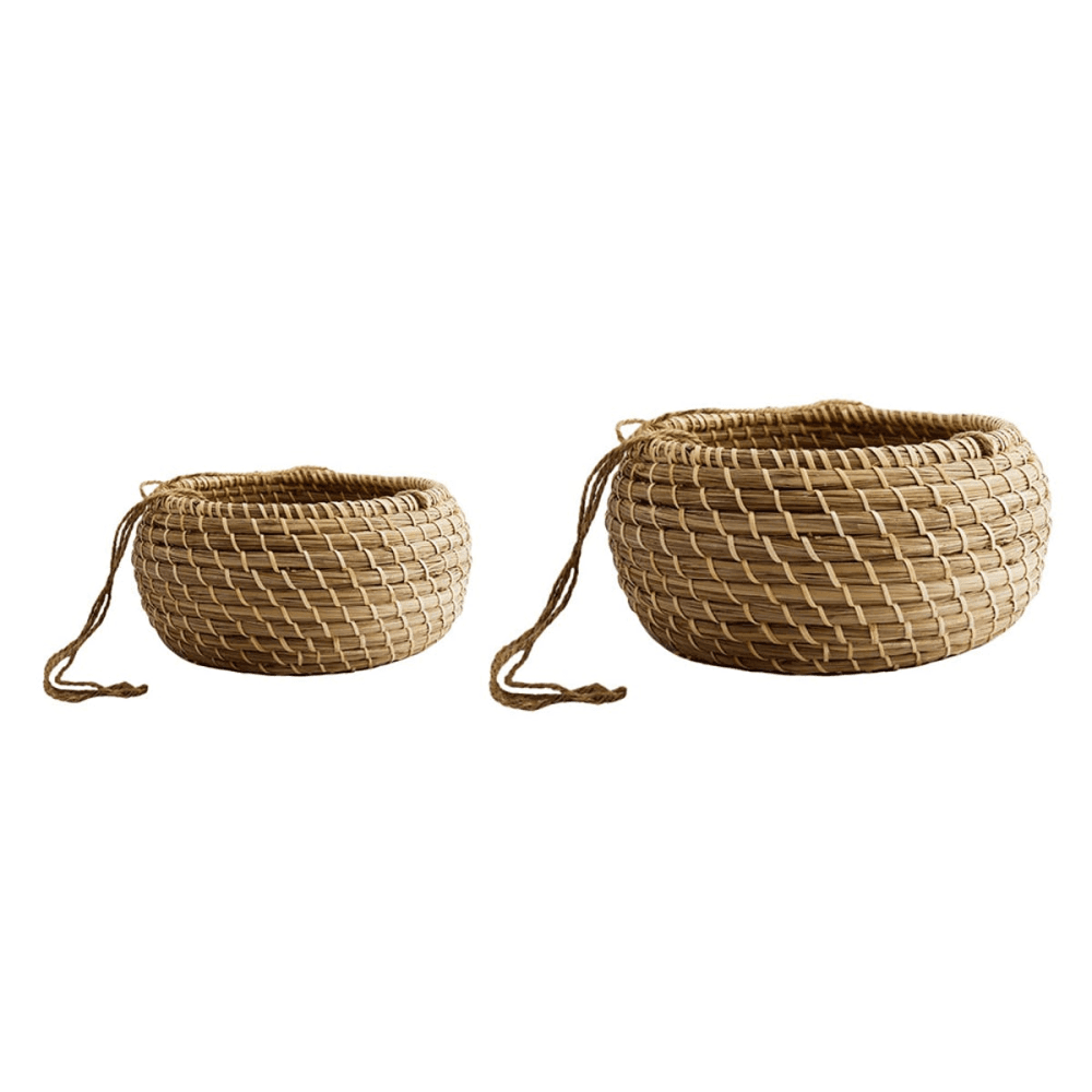Set of 2 hanging planters, Natural