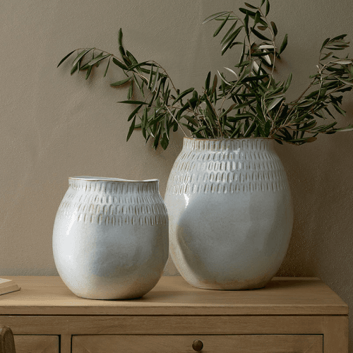 Image showing the Anjuna Vase, H29.5cm, Reactive White product.