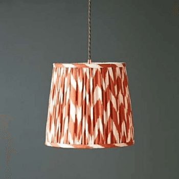 Image showing the Tall Tapered Shade, 30cm, orange ikat product.