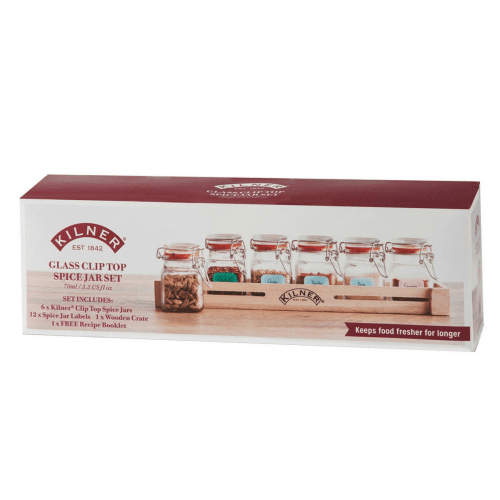 Image showing the Glass Clip Top Spice Jar Set product.