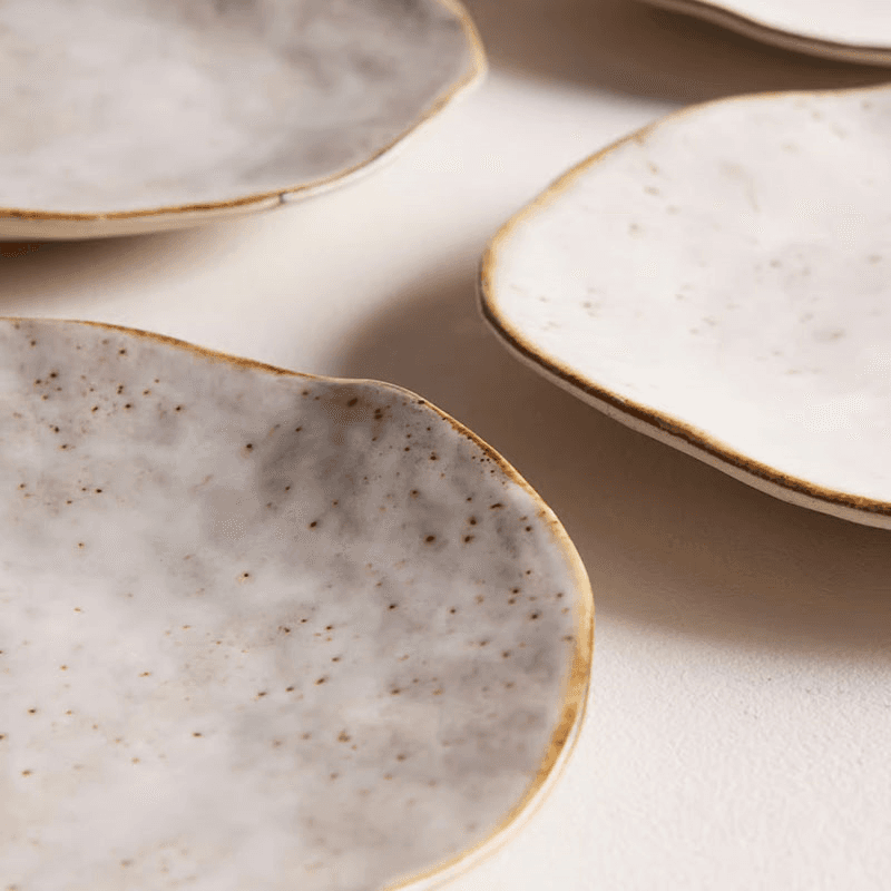 Emden Set of 4 Side Plates, D15cm, Cream