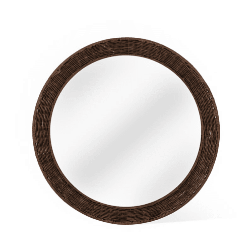Image showing the Wittering Rattan Round Mirror, Antique Brown product.