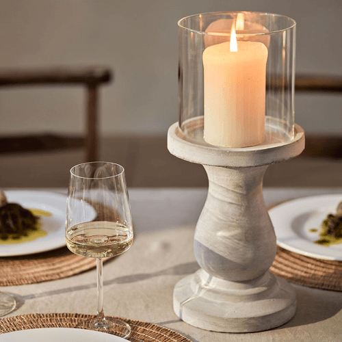 Image showing the Raised Wooden Candleholder, H39cm, Brown product.
