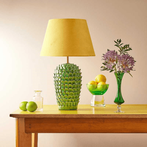 Image showing the Stucco Small Table Lamp Base Only, H26cm x W15.5cm, Emerald product.