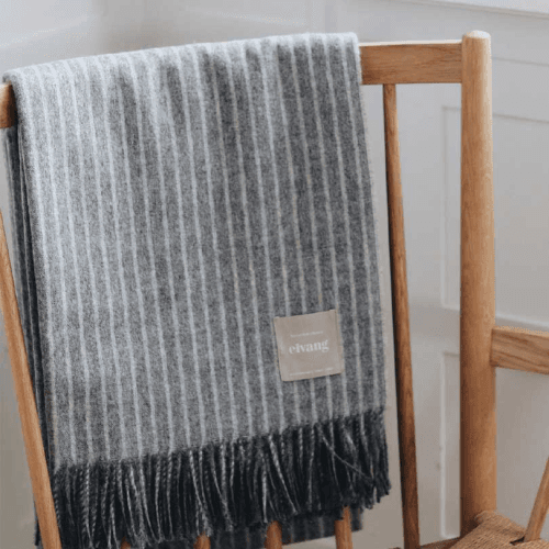 Image showing the Stripes Throw, H130 x W200cm, Grey product.