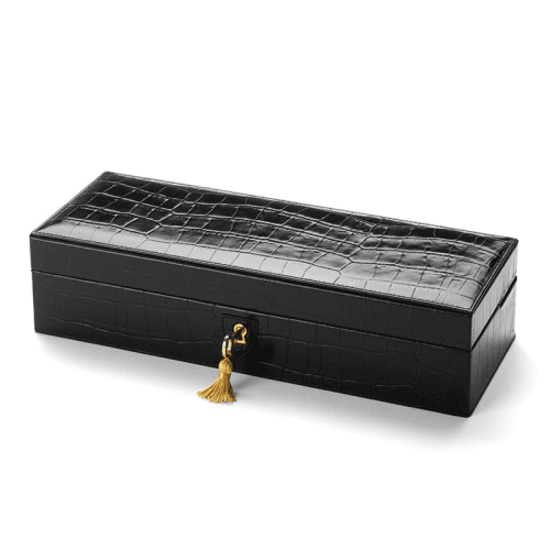 Image showing the 6 Watch Box, L11.5 x W31cm, Black Croc product.