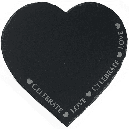Image showing the Love & Celebrate Slate Serving Board, L30cm x W30cm, Black product.