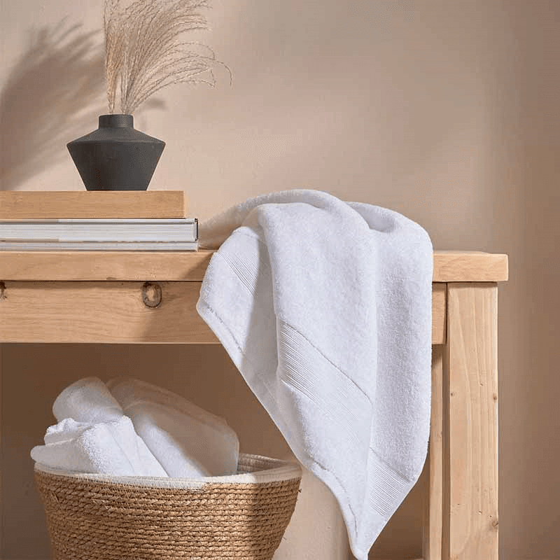 Organic Eco Twist Bath Towel, White