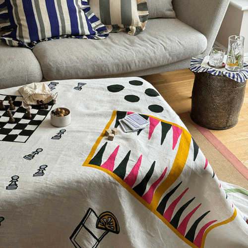 Image showing the Games Tablecloth, 240 x 140cm, Multi product.