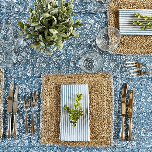 Image showing the Florence Striped Napkin, L45 x W45cm, French Blue product.
