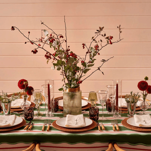 Image showing the Scallop Tablecloth, 235 x 335cm, Green product.