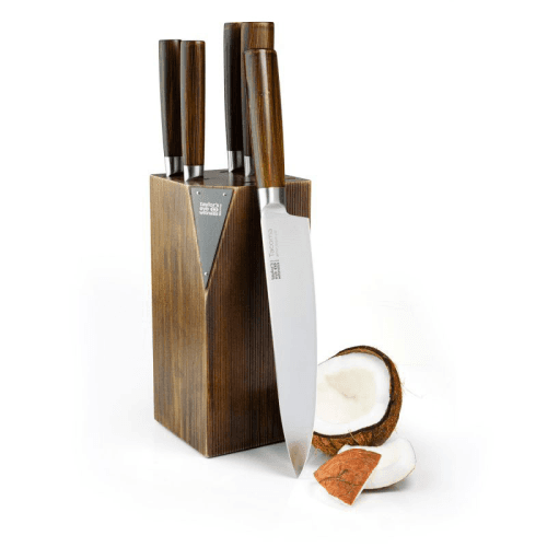 Image showing the Tacoma 5 Piece Knife Block Set, Walnut product.