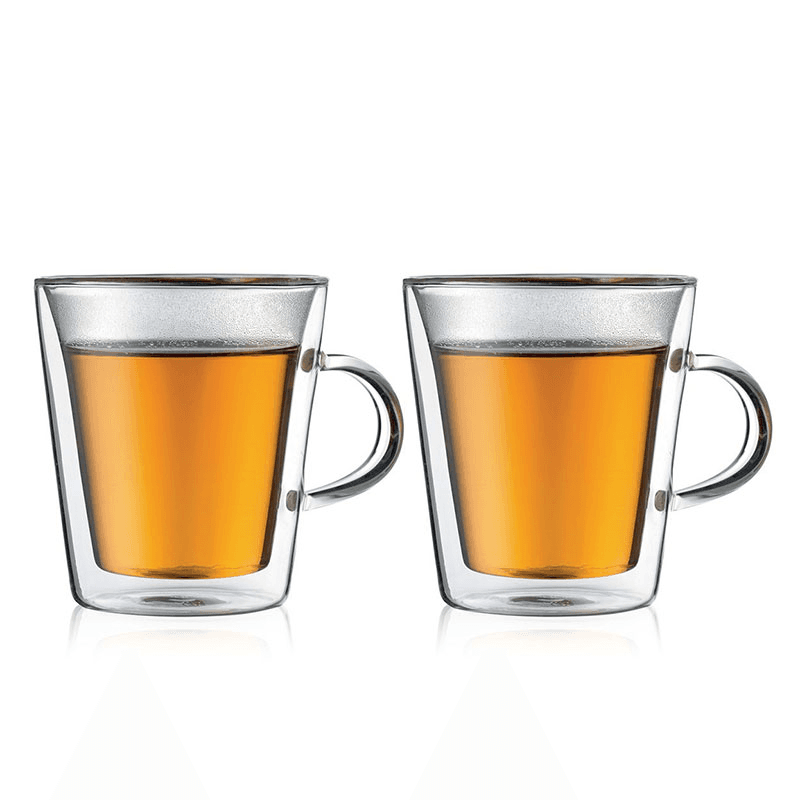 Canteen Double Walled Set of 2 Medium Mugs, 200ml, Clear
