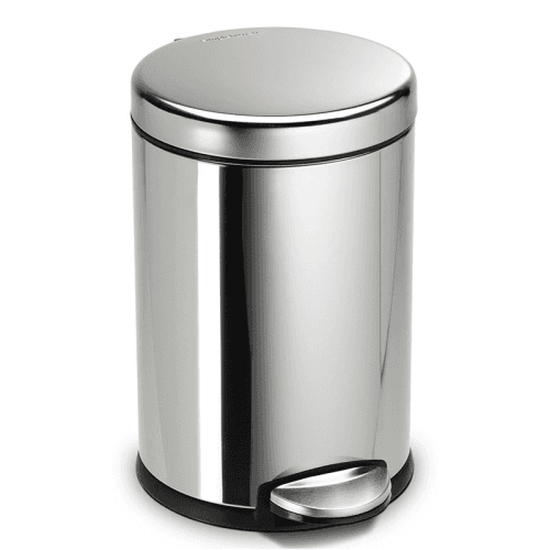 Image showing the Round Pedal Bin, 4.5L, Polished Stainless Steel product.