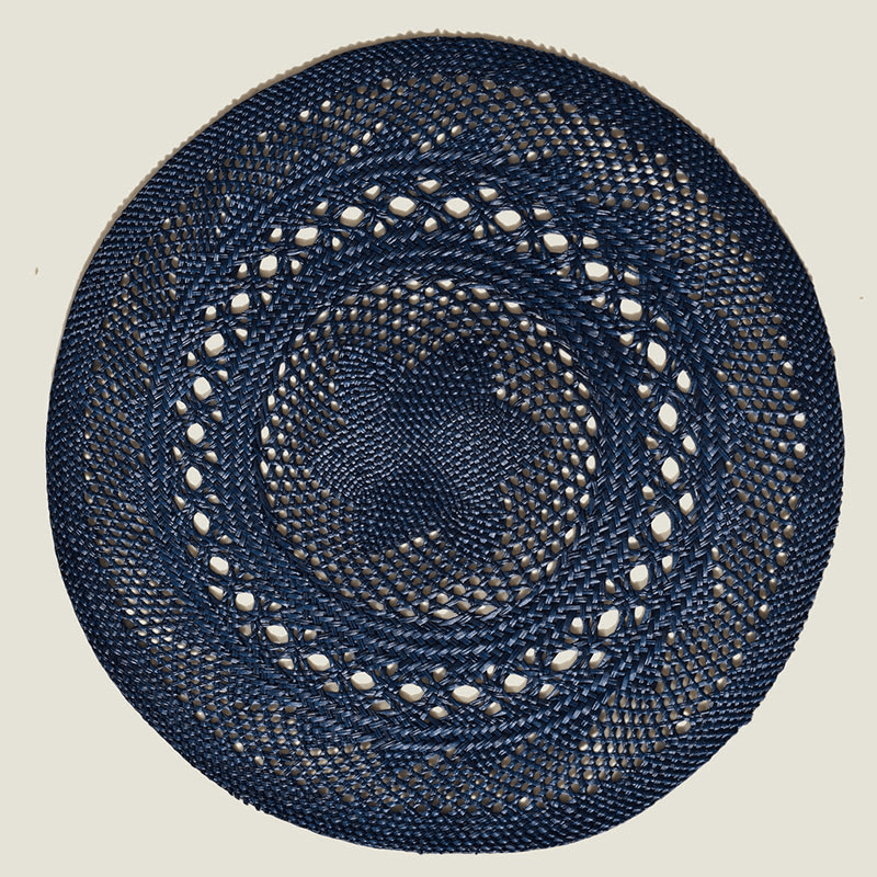 Classic Set of 2 Open Weave Placemats, D30cm, Midnight Blue