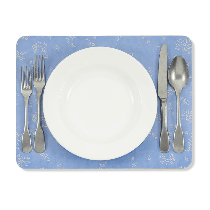 Falling Flower Rectangle Placemat, 38 x 29 cm, Powder Blue