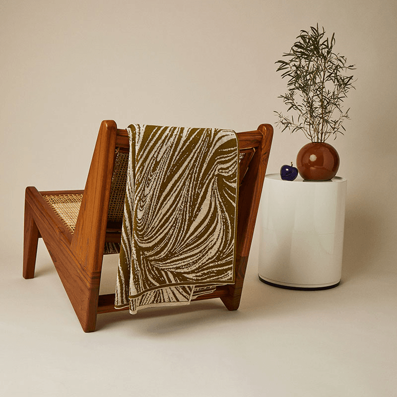 Swirl Throw, 190 x 115cm, Moss
