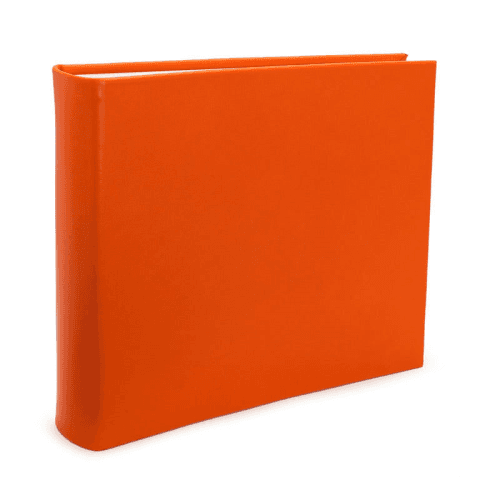 Image showing the Chelsea Landscape Lined Leather Visitors Book, 22 x 28.5cm, Tangerine product.