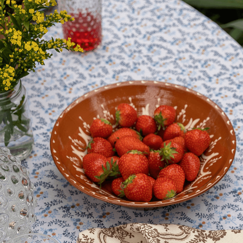 Little Flowers Tablecloth, D228cm, Blue