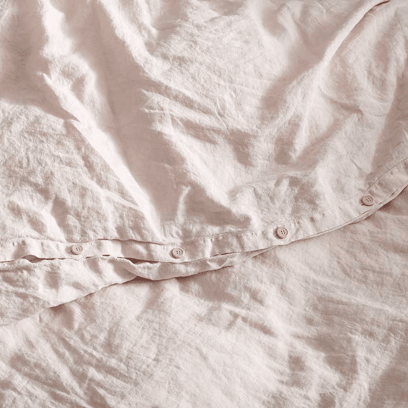 Linen King Size Duvet Cover, Rose