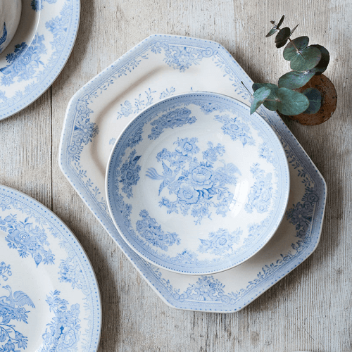 Image showing the Asiatic Pheasants Pasta Bowl, D23cm, Blue product.
