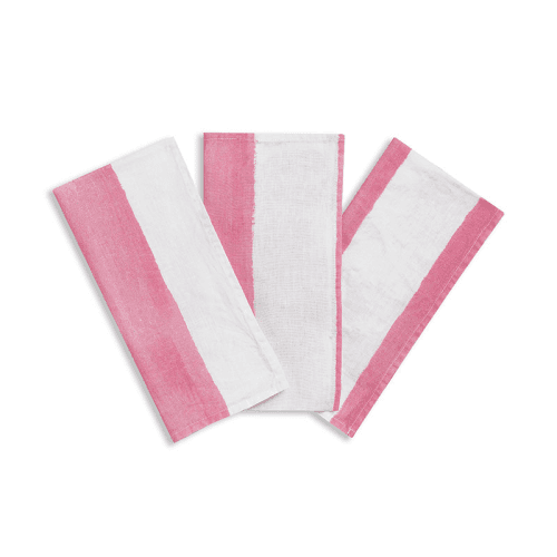 Image showing the Stripe Linen Napkin, 50cm x 50cm, Rose Pink product.